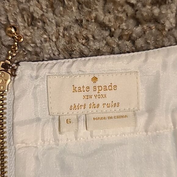 Kate Spade Judy Check Print Pencil Skirt the Rules Green Navy Blue Sz 6 Zipper - Picture 4 of 7